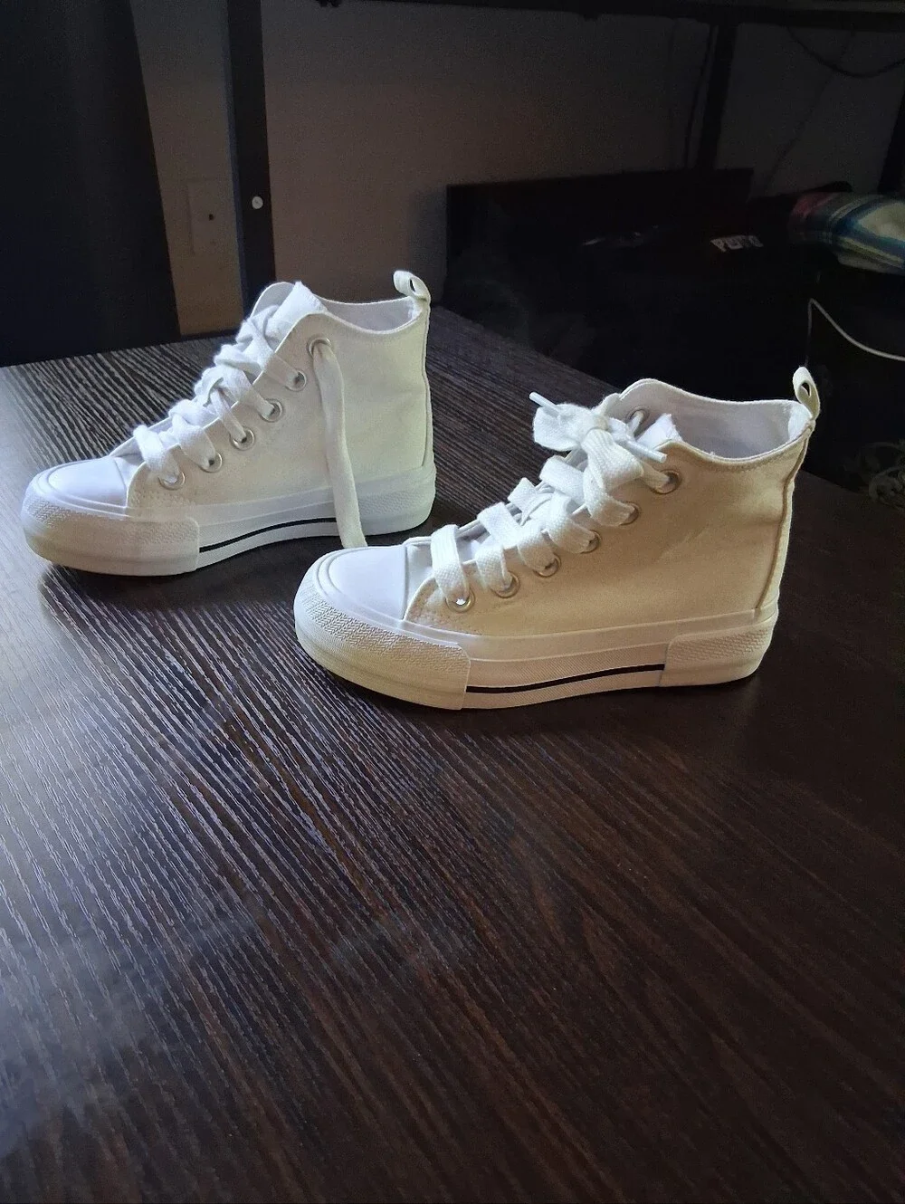 White High-Top Canvas Sneakers